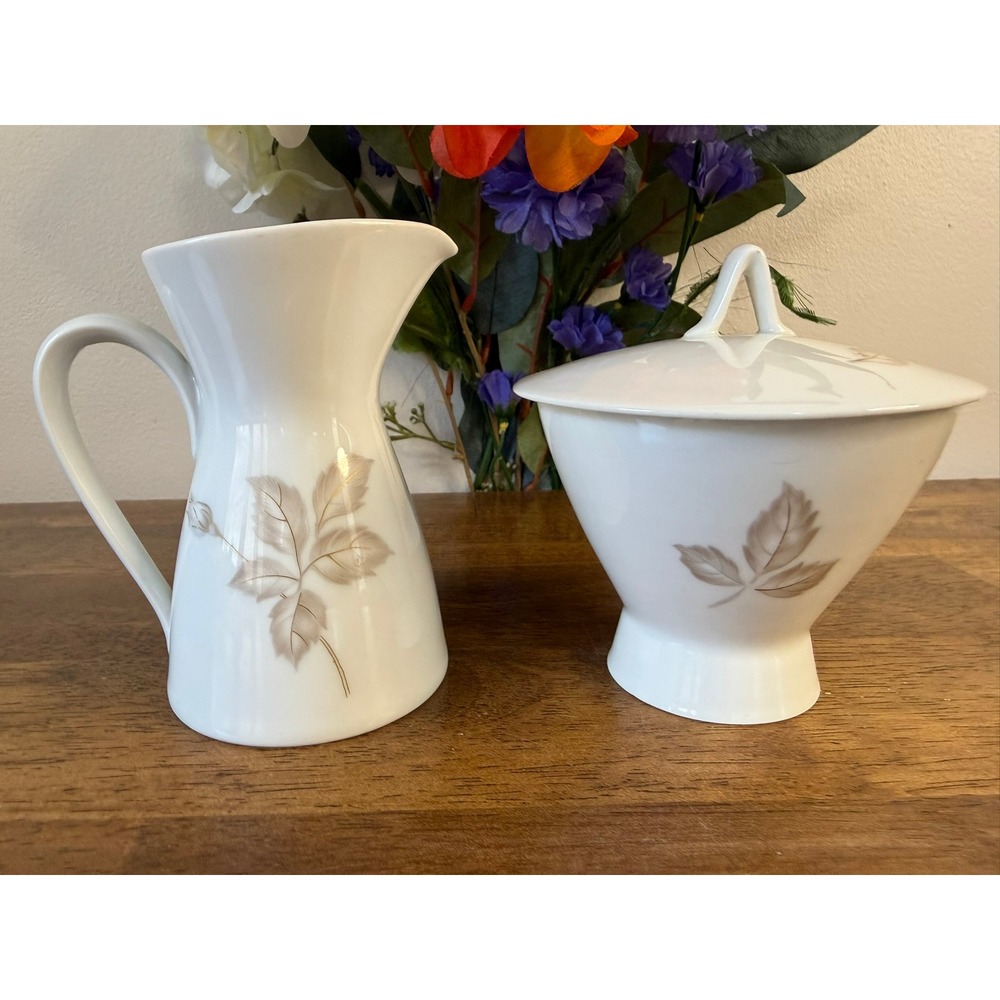 Rosenthal Classic Rose Creamer Sugar White Porcelain Floral‎ Gold Trim Germany